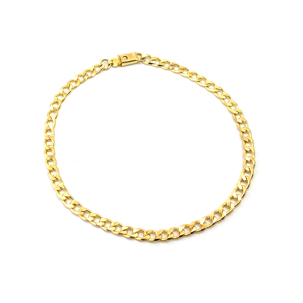 Pulseira Elo Grumet Lixado 4mm Banhado à Ouro